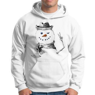 Snowman Peace Sign Christmas Snow Frosty Winter Xmas Hoodie - Seseable
