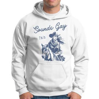 Sounds Gay I'm In Vintage Lesbian Cowgirl Pride Month Lgbt Hoodie - Thegiftio UK