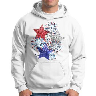 Sparkly 4Th Of July Fireworks Stars Cute 4Th Of July Hoodie - Monsterry
