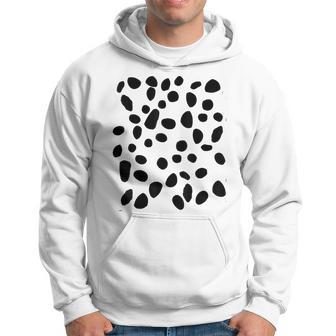 Spotted White With Black Polka Dots Dalmatian Hoodie | Mazezy