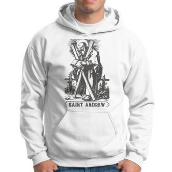 St Andrew The Apostle Saltire Cross Vintage Catholic Saint Hoodie - Monsterry DE