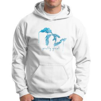 State Of Michigan Watercolor Mitten Great Lakes Hoodie - Monsterry CA