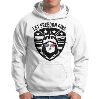 Statue Of Liberty Patriotic Sunglasses Let Freedom Ring Hoodie - Monsterry UK