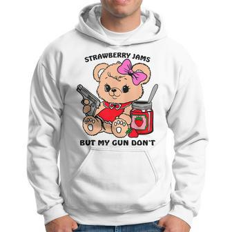 Strawberry Jams But My Gun Don't Teddy Bear Meme Hoodie - Monsterry UK
