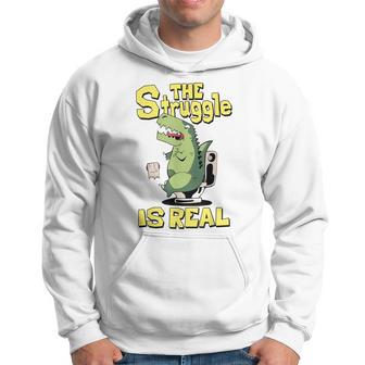 The Struggle Is Real Trex Short Arm T Rex Hoodie - Thegiftio UK