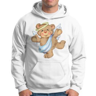 Stuffed Animal Angel Teddy Bear Cute White Hoodie - Monsterry UK