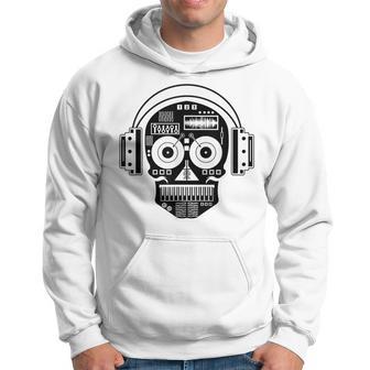 Sugarskull Dj Table Skull Disc Jockey Headphones Hoodie - Monsterry