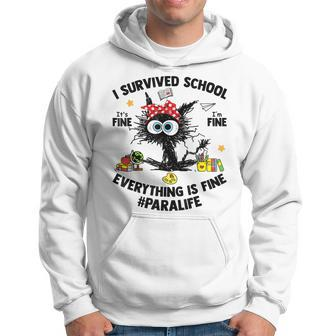 I Survived School Para Life Everything Is Fine Cat Hoodie | Mazezy