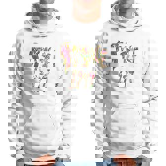 Sweat à capuche Blanc Motif Psychédélique Peace 1997, Style Années 70 - Cadeauxyz