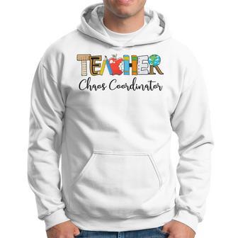 Teacher Apple Ruler Pencil Book Notebook Chaos Coordinator Hoodie - Monsterry UK