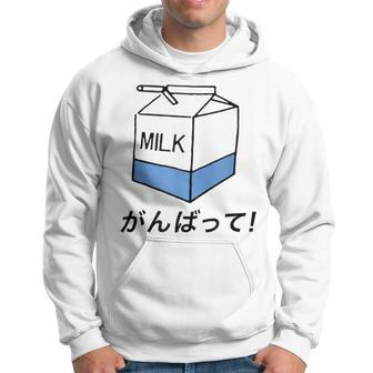 Tokyo Harajuku Milk Says Good Luck In Japanese Hoodie - Monsterry
