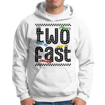 Two Fast 2 Curious Birthday 2 Years Old Race Car Speed Hoodie | Mazezy