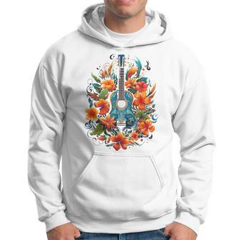 Ukulele With Flowers Uke Hawaiian Guitar Vacation Hoodie - Thegiftio UK