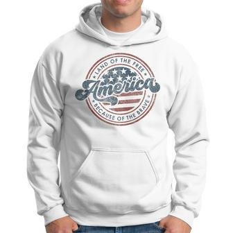 Vintage America Land Of The Free Because Of The Brave Hoodie - Thegiftio UK