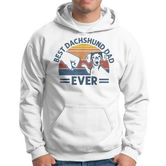 Vintage Best Dachshund Dad Ever Bump Fit Dog Dad Fathers Day Hoodie - Monsterry AU