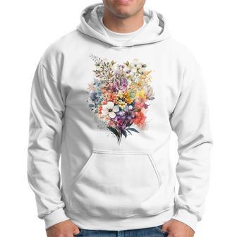 Vintage Inspired Watercolor Flowers Botanical Cute Hoodie - Monsterry AU