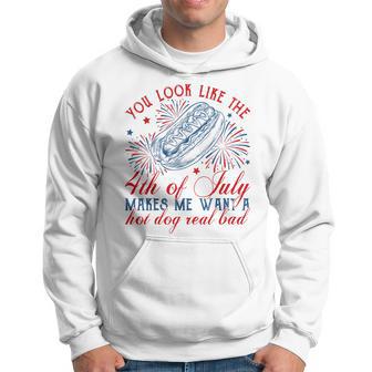 Vintage You Look Like The 4Th Of July Hot Dog American Hoodie - Thegiftio UK