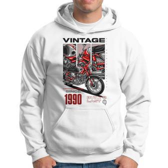 Vintage Motorcycle Bikers Motorbike Birthday Born In 1990 Hoodie - Monsterry