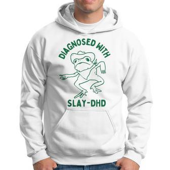 Vintage Retro Frog Diagnosed With Slay Dhd Present I Hoodie | Mazezy