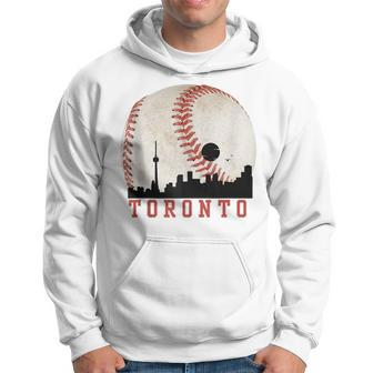 Vintage Toronto Cityscape Travel Theme With Baseball Graphic Hoodie - Monsterry