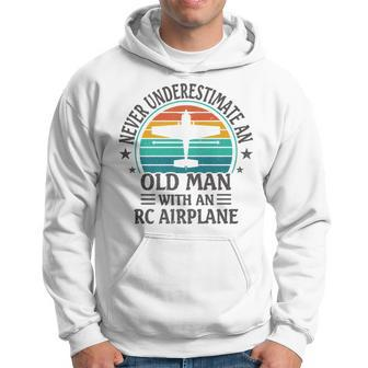 Vintage Never Underestimate An Old Man With An Rc Airplane Hoodie - Thegiftio UK