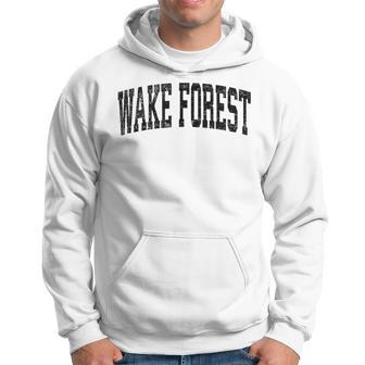 Wake Forest North Carolina Nc Vintage Athletic Sports Black Hoodie - Thegiftio UK