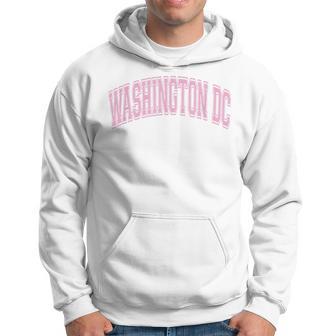 Washington Dc Arched Style Text White With Pink Print Hoodie - Thegiftio UK