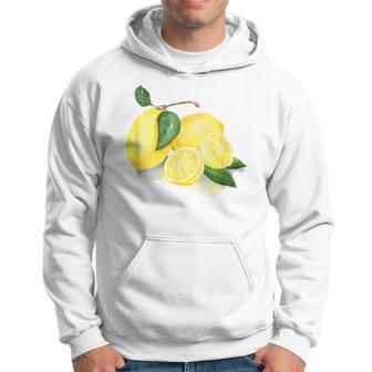 Watercolour Picture On Lemon Hoodie - Seseable