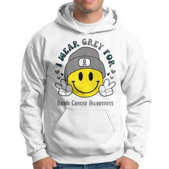 I Wear Gray For Brain Cancer Awareness Brain Tumor Family Hoodie | Mazezy