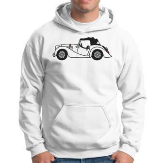 White Morgan 44 44 Car Drawing Hoodie - Monsterry DE