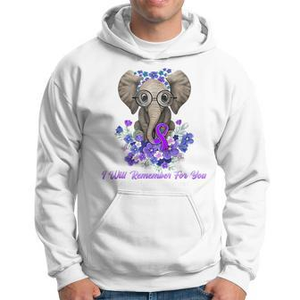 I Will Remember For You Purple Ribbon Alzheimers Awareness Hoodie - Monsterry CA