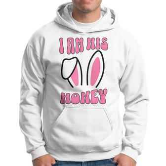 Women's Matching Couple Easter Wife I Am His Honey Hoodie - Seseable