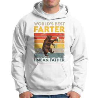 World's Best Farter I Mean Father Father's Day Bear Drinking Hoodie - Seseable