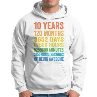 Youth 10Th Birthday 10 Years Old Vintage Retro 120 Months Hoodie - Monsterry