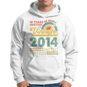 Youth 10Th Birthday Boy Born In 2014 10 Years Old Vintage Hoodie - Monsterry