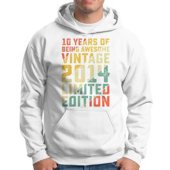 Youth 10Th Birthday Decorations 10 Years Old Vintage 2014 Hoodie - Thegiftio UK