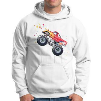 Youth 3 Year Old Monster Truck Car 3Rd Birthday Boy Hoodie - Thegiftio UK