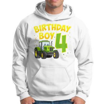Youth 4Th Birthday Boy 4 Year Old Farm Truck Tractor Party Hoodie - Thegiftio UK