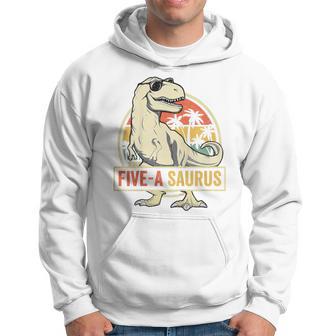 Youth 5 Year Old Dinosaur Birthday 5Th T Rex Dino Five Saurus Hoodie - Thegiftio UK