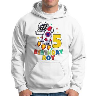 Youth 5Th Birthday Boy Astronaut 5 Year Birthday Outer Space Theme Hoodie - Thegiftio UK
