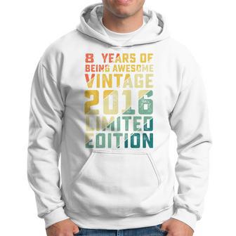 Youth 8Th Birthday Decorations 8 Years Old Vintage 2016 Boys Hoodie - Thegiftio UK