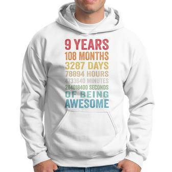 Youth 9Th Birthday 9 Years Old Vintage Retro 108 Months Hoodie - Monsterry