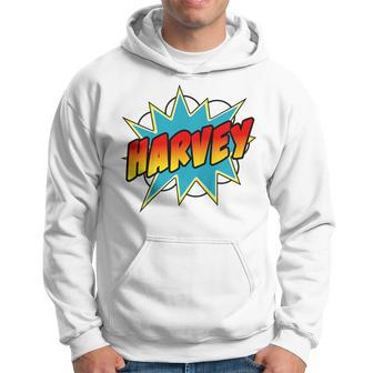 Youth Boys Harvey Name Comic Book Superhero Hoodie - Seseable