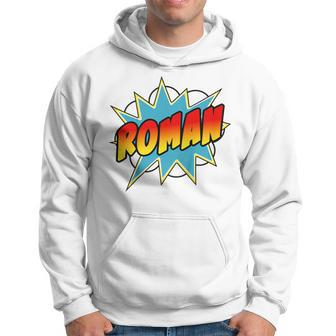 Youth Boys Roman Comic Book Superhero Name Hoodie - Seseable