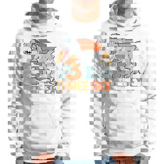 Youth Boys Three Rex 3Rd Birthday Third Dinosaur 3 Year Old Hoodie - Thegiftio