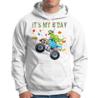 Youth Building Blocks Monster Truck Dinosaur Birthday Hoodie - Thegiftio UK