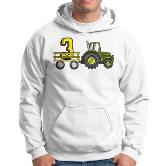 Youth Farm 3 Year Old Barnyard Boys 3Rd Birthday Tractor Hoodie - Thegiftio UK