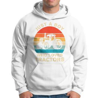 Youth Farm Lifestyle Just A Boy Who Loves Tractors Boys Hoodie - Thegiftio UK