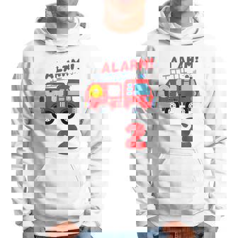 Youth Fire Truck 2Nd Birthday 2 Years Boys Firefighter Hoodie - Thegiftio UK