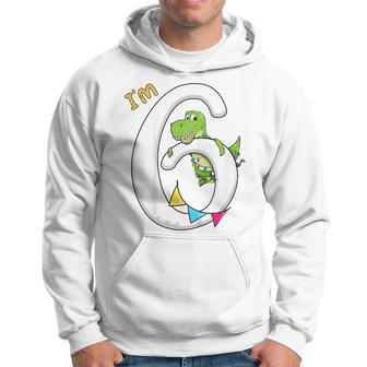 Youth I'm 6 Years Dino Sixth Bday Boys Dinosaur 6Th Birthday Hoodie - Thegiftio UK